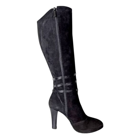 BRUNO MAGLI Black Suede Buckled Over The Knee Boot Size 40 (US Size 10) - Picture 6 of 8